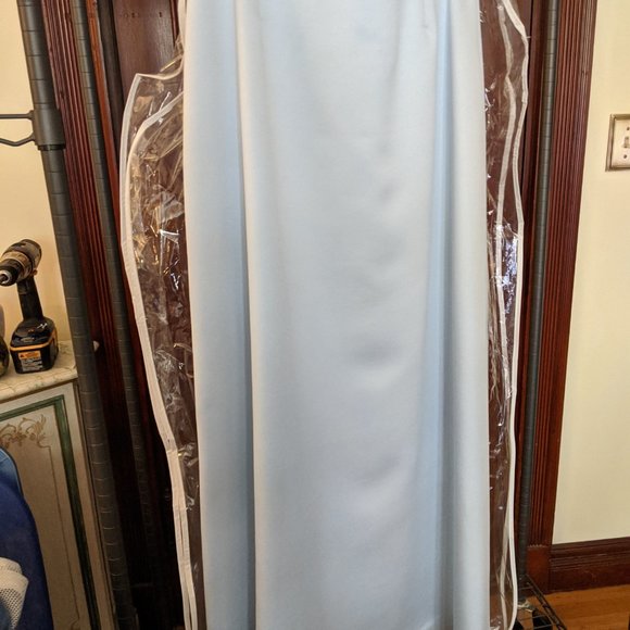 Ice Blue Formal 2PC Satin Full length Dress - Picture 4 of 8